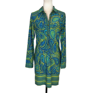 Coco & tashi green paisley dress